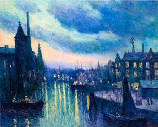 The Port of Rotterdam at Night, 1908